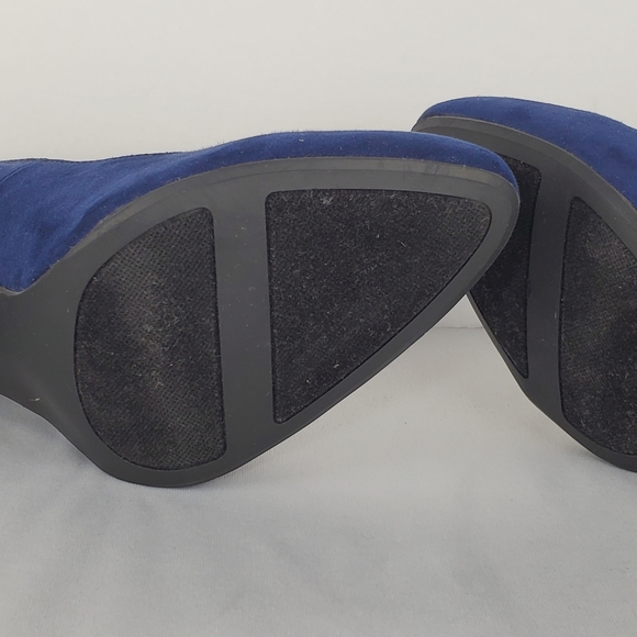 LC Lauren Conrad Navy Faux Suede Pumps Womens Shoes 6M - Picture 5 of 8